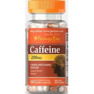 Puritan's Pride Caffeine 200 Mg 8-hour Sustained Release - 60 Capsules