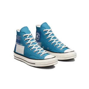 Chuck 70 High-Top Canvas in Blue Patchwork/Egret
